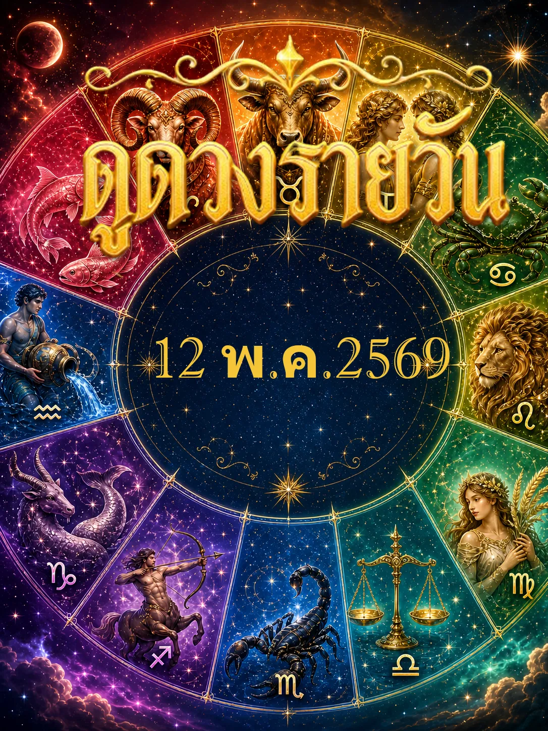 ดูดวงรายวัน 12 พฤษภาคม 2569 มังกร กุมภ์ มีน งานเงินรักมีจังหวะเปิดทาง