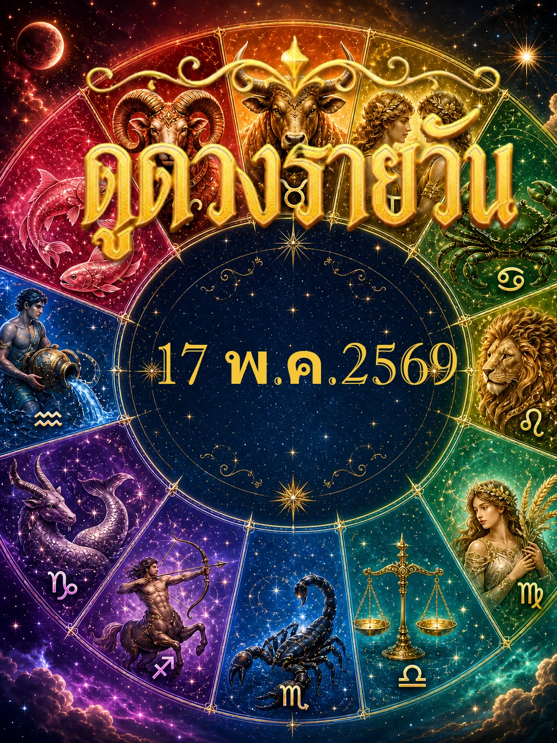 ดูดวงรายวัน 17 พฤษภาคม 2569 มังกร กุมภ์ มีน ดวงงานเงินเริ่มเปิดทาง