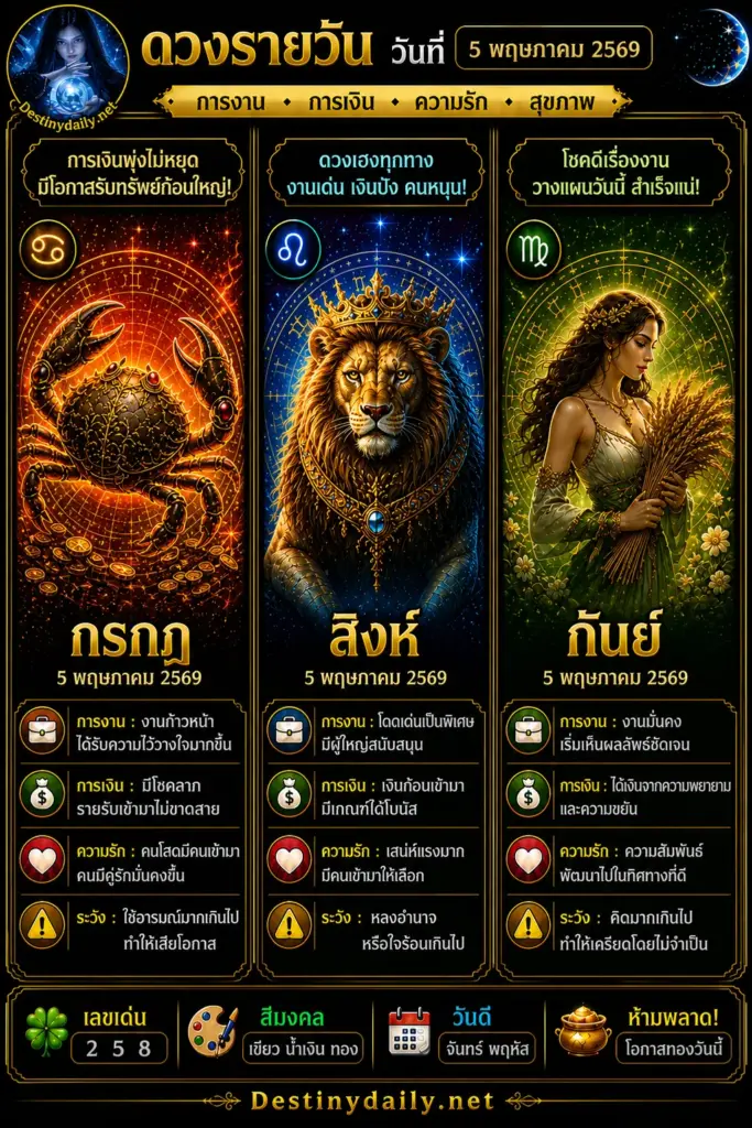 ดูดวงรายวัน